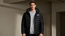 安德瑪（UNDERARMOUR）UA Core Down男子連帽訓練運動(dòng)短款鴨絨羽絨服6001970 黑色001 L 曬單實(shí)拍圖