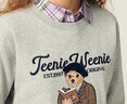 Teenie Weenie【趙露思同款】小熊女學(xué)院風(fēng)衛衣2025秋重工刺繡上衣 中灰色 S 曬單實(shí)拍圖