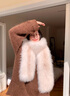 勤馳狐貍圍脖整只整張皮男女真皮披肩圍巾保暖皮草毛領(lǐng)子冬天韓版 白色 曬單實(shí)拍圖