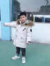 G.DUCKKIDS兒童羽絨服男款2024新款中小童寶寶加厚冬季外套中長(cháng)款派克服 白色 +白色毛領(lǐng) 90cm 曬單實(shí)拍圖