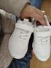 哈比熊（HOBIBEAR）童鞋春秋兒童運動(dòng)鞋小白鞋男童鞋革面休閑女童鞋GS7593 白色32碼 曬單實(shí)拍圖