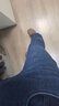 哥弟（GIRDEAR）秋冬新款時(shí)尚百搭植絨中腰爆款直筒牛仔長(cháng)褲1100462 深藍(植絨) XL (5碼) 曬單實(shí)拍圖