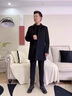 皮爾卡丹（pierre cardin）男士羊毛呢大衣中長(cháng)款爸爸裝商務(wù)中老年風(fēng)衣翻領(lǐng)山羊絨呢子外套男 828藏青色中長(cháng)款 XL (180) 曬單實(shí)拍圖
