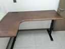 木藝生轉角雙電機電動(dòng)升降電腦桌家用辦公雙人L型桌子工作臺拐角書(shū)桌 雙電3節插排左拐角3cm實(shí)木胡桃色 1.6*1.1M(升級加強版收納橫梁) 曬單實(shí)拍圖
