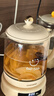大宇【政府補貼】養生壺1.5升輕音柔燉煮壺一體煮茶器燒水壺辦公室迷你養生壺玻璃花茶燕窩智能恒溫 陶瓷油不粘底盤(pán)丨茶籃款 1.5L 曬單實(shí)拍圖