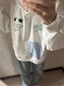 魯雅爾日系學(xué)院風(fēng)可愛(ài)貓咪刺繡衛衣女秋冬季新款加絨設計假兩件上衣外套 白色 常規 L 曬單實(shí)拍圖