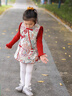 班喜迪女童漢服連衣裙冬裝寶寶周歲禮服兒童新中式國風(fēng)旗袍裙子唐裝衣服 紅色 110 曬單實(shí)拍圖