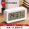 得力（deli）2025新款全自動(dòng)智能背光電子時(shí)鐘充電計時(shí)器鬧鐘起床神器家用兒童房床頭鐘開(kāi)學(xué)升學(xué)必備學(xué)生推薦 【充電款溫濕度鬧鐘】店長(cháng)推薦 曬單實(shí)拍圖