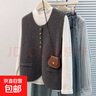 小眾高級感針織馬甲女法式氣質(zhì)簡(jiǎn)約洋氣時(shí)髦西裝背心疊穿外搭上衣 2878灰色 XL  【建議121斤-135斤】 曬單實(shí)拍圖