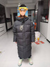 巴布豆（BOBDOG）兒童羽絨服男女童A類(lèi)抗菌面料連帽外套中長(cháng)款 黑色 150 曬單實(shí)拍圖