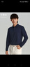 十如仕POLO衫長(cháng)袖T恤男純棉商務(wù)休閑秋冬保暖翻領(lǐng)打底衫 P04-02 深藍色 XL 曬單實(shí)拍圖