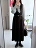 圖曼朵法式黑色背心裙通勤顯瘦溫柔高級穿搭教師面試連衣裙套裝長(cháng)裙子 黑色背心裙 S 推薦92-105斤可穿 曬單實(shí)拍圖
