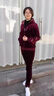 鹿儷秀媽媽冬裝金絲絨運動(dòng)服套裝加絨加厚中年女裝中老年秋冬季休閑外套 酒紅【高品質(zhì)加絨套裝】 2XL 【建議105-118斤】 曬單實(shí)拍圖