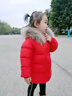 G.duck兒童羽絨服女童中長(cháng)款2024冬季新款加厚童裝女孩冬裝外套寶寶襖子 紅色拜年棉服【真毛領(lǐng)】 90 建議80-90cm1歲半-2歲 曬單實(shí)拍圖