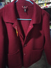恒源祥雙面零羊絨羊毛小個(gè)子短款大衣女秋冬媽媽裝高端通勤外套顯瘦百搭 高粱紅 100%純羊毛 XL 適合110-125斤 曬單實(shí)拍圖