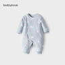 babylove嬰兒連體衣秋冬季夾棉保暖哈衣爬服純棉男女寶寶衣服棉服冬裝 曬單實(shí)拍圖