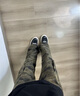 卡圖弛美式高街設計感迷彩褲子男秋季潮流復古直筒hiphop微喇工裝牛仔褲 迷彩 XL 曬單實(shí)拍圖