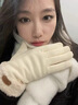嫵（WOO）手套女手套冬季新款女加絨加厚保暖防寒手套可觸屏玩手機精美禮盒 奶白 均碼 曬單實(shí)拍圖