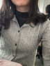優(yōu)衣庫女裝紐花圓領(lǐng)針織開(kāi)衫/毛衣外套空調衫通勤秋冬新款481477 03 灰色 M 曬單實(shí)拍圖