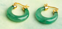 小銀匠非洲翠冰底飄花S925銀耳環(huán)女耳圈新中式復古綠色玉石耳飾女友禮物 曬單實(shí)拍圖