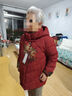 雋狐中老年羽絨服女短款媽媽冬裝加厚大碼60歲70老人奶奶太太冬季外套 紅色 XL 【推薦85-105斤】 曬單實(shí)拍圖