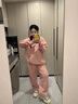 苒祺祺孕婦裝秋季套裝上衣長(cháng)袖寬松連帽拉鏈衛衣褲子兩件套2025新款秋裝 杏色套裝 L 曬單實(shí)拍圖