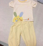 優(yōu)奇男女寶寶短袖長褲嬰兒夏季薄款套裝a類一1-2歲6-12個月兒童衣服夏 長耳小兔上衣+檸檬黃 80 曬單實拍圖