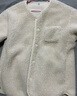 優(yōu)衣庫童裝女童仿羊羔絨開(kāi)衫長(cháng)袖抓絨保暖外套25秋冬新款483244 01 乳白色 160 曬單實(shí)拍圖