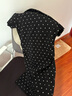 EGGKA波點(diǎn)斜肩收腰連衣裙女夏季新款修身氣質(zhì)顯瘦短袖a字簡(jiǎn)約短裙 波點(diǎn) M 曬單實(shí)拍圖