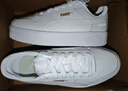彪馬（PUMA）【厚底鞋】增高小白鞋女子新款灰色板鞋CARINA389390 白-白-金色-01 37 曬單實(shí)拍圖