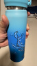 膳魔師（THERMOS）保溫杯漸變色水杯情侶網(wǎng)紅不銹鋼兒童學(xué)生杯子生日禮物可刻字JNL 316L不銹鋼-海洋藍色 500ml 曬單實(shí)拍圖