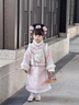 安妮優(yōu)兒（Anneyol）格格服女童古裝清朝秋冬加厚兒童冬季漢服中國風(fēng)唐裝滿(mǎn)族拜年服裝 粉色加絨加厚 110 曬單實(shí)拍圖