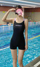 普拉施（PULASSI）泳衣女款游泳館專(zhuān)用2026新款泳裝連體平角泡溫泉游泳衣女 酷黑【專(zhuān)業(yè)萊卡面料】 L （159-164cm）建議48-54kg 曬單實(shí)拍圖
