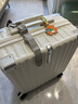 喜朗頓行李箱小型登機箱商務(wù)拉桿箱高品質(zhì)箱包男女旅行箱小號飛機密碼箱 掛扣拉鏈款貝殼白 拉鏈 18英寸 正方形【可登機】 曬單實(shí)拍圖