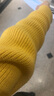 歐莎【暖陽(yáng)針織】海軍領(lǐng)針織衫女冬新款慵懶復古絞花毛衣上衣 黃色 2XL 曬單實(shí)拍圖