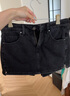 UR春季新款女裝復古水洗休閑百搭牛仔短褲UYY850103 深灰 27 曬單實(shí)拍圖