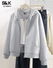 班尼路（Baleno）S&K插肩袖連帽開(kāi)衫衛衣女2026春秋季新款小個(gè)子上衣寬松短款外套 曬單實(shí)拍圖