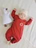 翹腳鴨嬰兒衣服新生連體衣拜年服滿(mǎn)月寶寶過(guò)年百天周歲喜慶紅色睡衣秋冬 曬單實(shí)拍圖