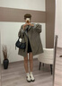衣品元韓版格子兩面穿風(fēng)衣外套女2025秋冬季新款上衣寬松時(shí)尚中長(cháng)款大衣 灰綠 M （90-115斤） 曬單實(shí)拍圖
