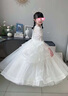 寧悠小提琴演出禮服女兒童童公主裙花童小孩高端晚仙氣生日宴主持人鋼 白色 130 均碼 曬單實(shí)拍圖