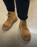 森馬（senma）馬丁靴男款復古中幫厚底增高耐磨大黃靴戶(hù)外登山工裝靴子春季男鞋 卡其色 42 (260mm) 曬單實(shí)拍圖
