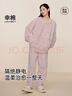 幸棉（LUCKMEEY）女秋冬家居服菱格麻花長(cháng)毛絨情侶套裝可外穿保暖柔軟長(cháng)袖圓領(lǐng)睡衣 冰川灰(男款) L (女100-130斤/男100-130斤) 曬單實(shí)拍圖