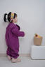 G.duck寶寶爬爬服燈芯絨戶(hù)外連體罩衣外出全身防臟春秋娃娃領(lǐng)嬰兒爬行服 紫色 76cm 73碼(身高內) 曬單實(shí)拍圖