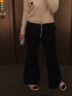 ICH MODE美式微喇運動(dòng)褲女秋冬季直筒闊腿褲休閑褲子衛褲bf慵懶風(fēng)藏青色XL 曬單實(shí)拍圖
