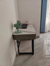 玻璃電腦桌臺式辦公桌電競桌家用學(xué)生家用臥室女生書(shū)桌梳妝臺一體 120*60*75黑架灰柜雪山白雙抽 曬單實(shí)拍圖