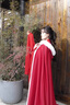 艾方鳥(niǎo)（AIFANGNIAO）冬季漢服斗篷秀禾服披風(fēng)酒紅色加絨保暖新中式婚禮披風(fēng)長(cháng)款中國風(fēng) 酒紅色斗篷[百媚生]加棉款 L 170 曬單實(shí)拍圖