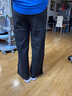 三彩大碼女裝2025夏季新款休閑中腰仿牛仔直筒褲香蕉褲胖MM 海軍藍 2XL 175/84B 曬單實(shí)拍圖