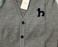 哈吉斯（HAZZYS）男裝 秋冬款羊毛衫純色毛衣薄款羊毛開(kāi)衫男ABYZD0BDF51 灰色GE L （175/96A 48） 曬單實(shí)拍圖
