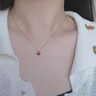 詩(shī)筠（SHIJUN）520高級感小紅心項鏈s925銀紅心鎖骨鏈淺金輕奢愛(ài)心吊墜項鏈女 金鏈 紅色石頭 曬單實(shí)拍圖