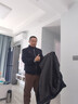 花花公子秋冬季呢子外套男士毛呢大衣2025新款休閑男裝冬款加厚立領(lǐng)夾克男 黑色【品質(zhì)保證 加棉】 加厚 XL 【建議120-135斤】 曬單實(shí)拍圖
